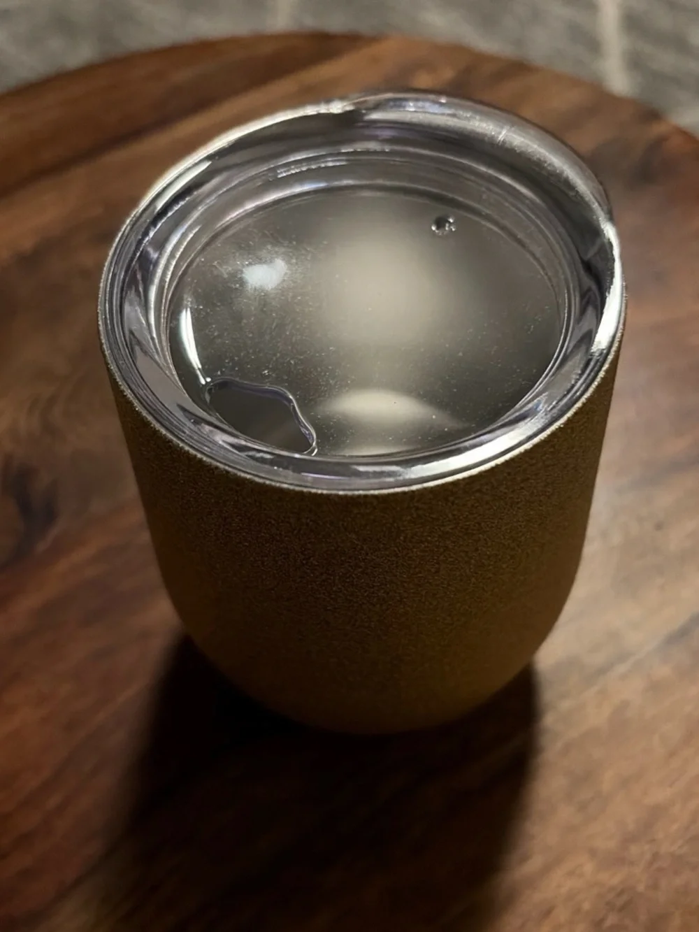 Textured Gold Insulated Tumbler with Clear Lid